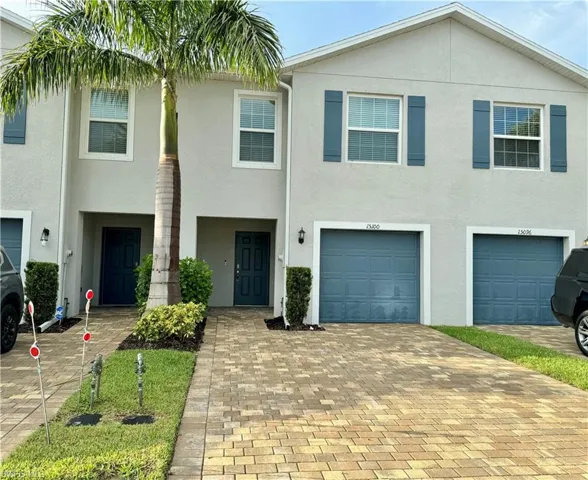 View of front of home with a garage