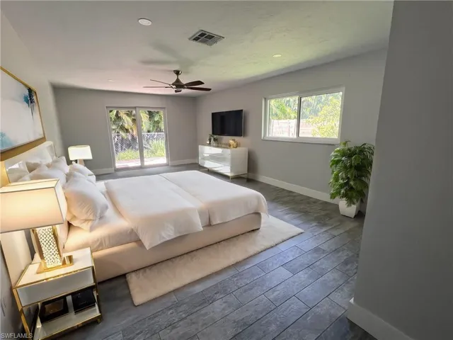 Virtual staged primary bedroom