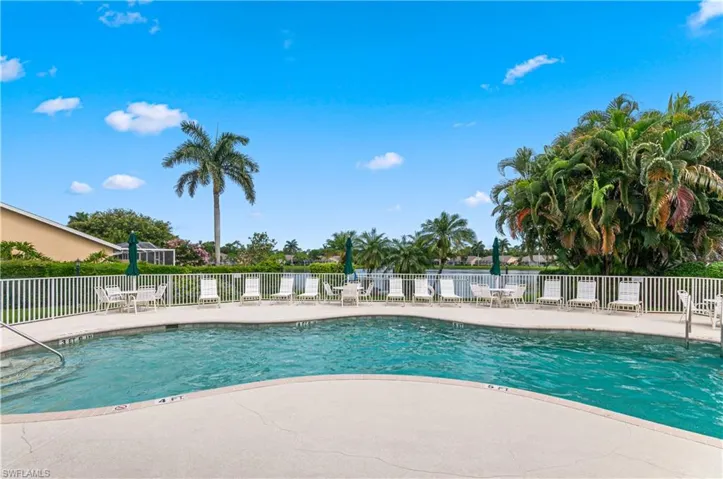 Clubhouse pool with view of the lake