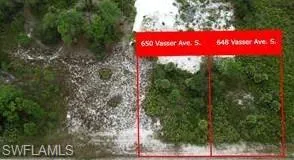 Aerial Property Map. Displaying the outline and addresses of two parcels of the property