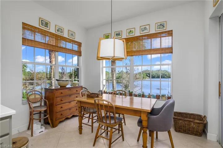 Kitchen informal dining with magnificent views of the lake.