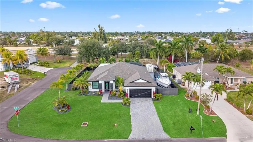 Aerial view of residential area
