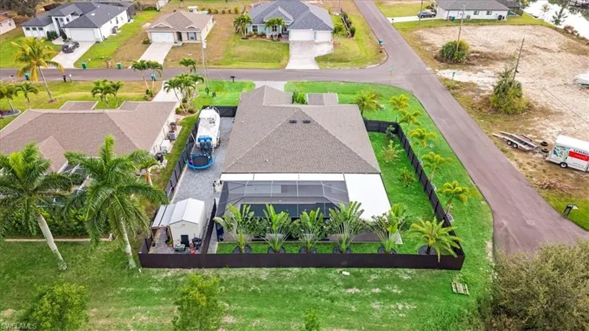 Aerial view of residential area