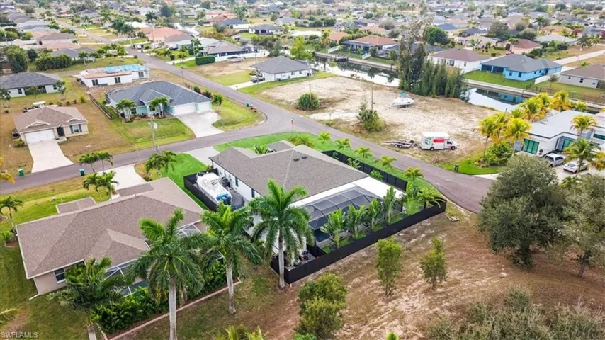 Aerial view of residential area