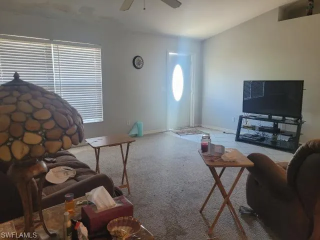 Living room with ceiling fan