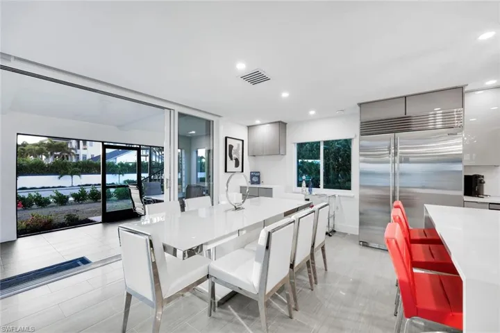 Beautiful dining area complete with a canal water view!