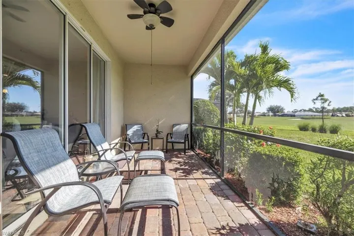 Lanai with golf course view