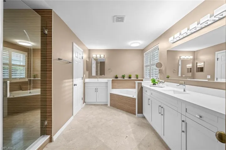 Completely Remolded Primary Bath with Walk In Shower