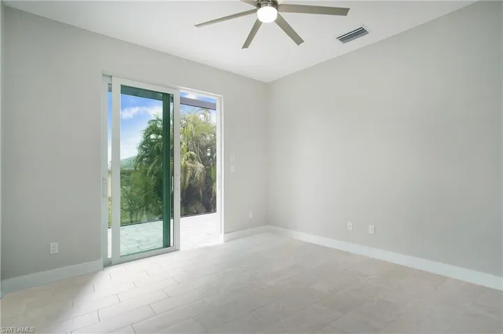 Unfurnished room with ceiling fan