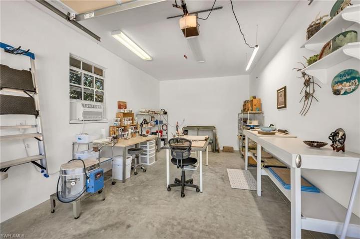 Air conditioned garage work space