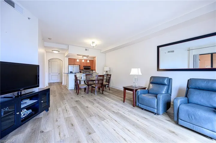 Living room featuring light wood-type flooring