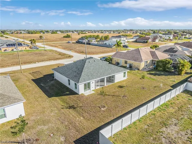 Aerial perspective of suburban area