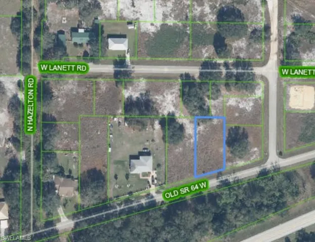 Aerial map of property and surrounding area