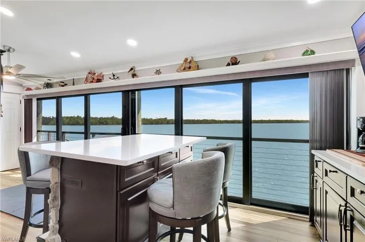 Kitchen featuring a center island with amazing views!