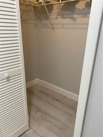 Spacious closet with light wood finished floors