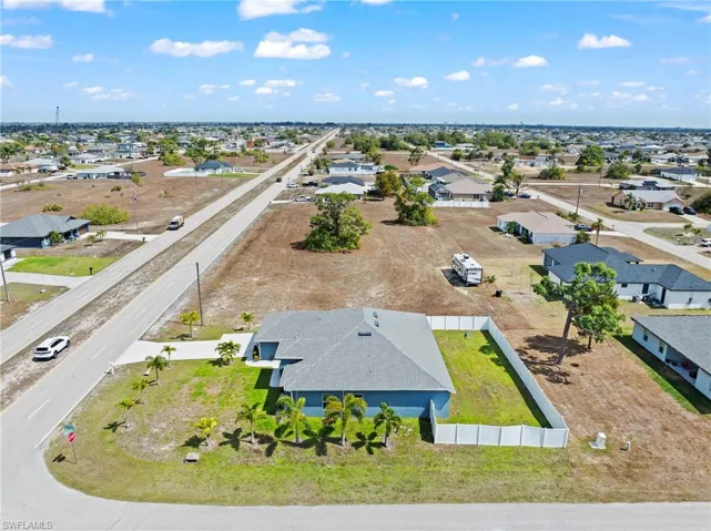 Aerial view of residential area