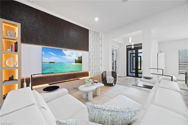 Living area with recessed lighting