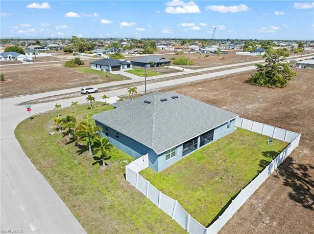 Aerial view of residential area