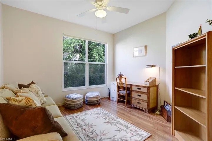 Den is bright and roomy
