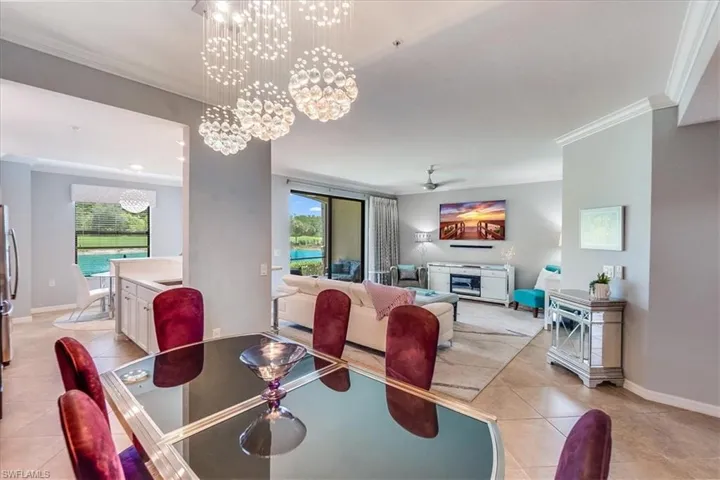 Open dining area with Gorgeous lighting