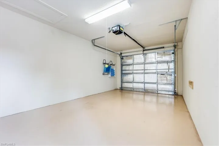 One car garage with plenty of storage space
