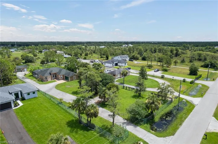 Aerial perspective of suburban area