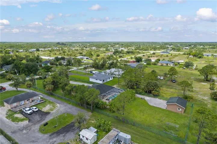 Aerial view of residential area