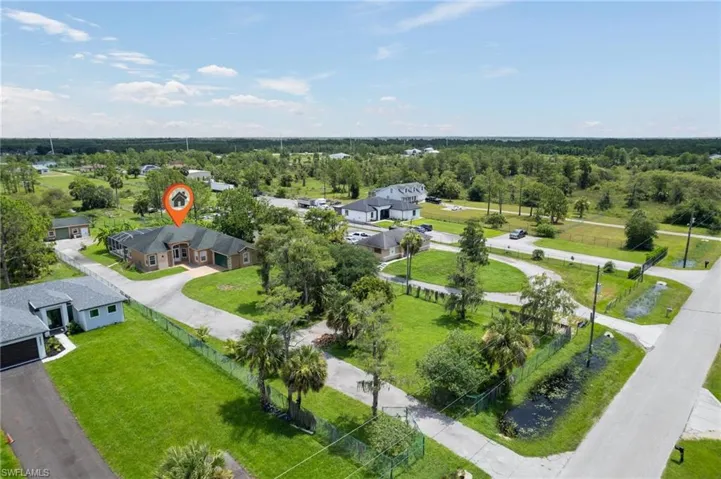 Aerial perspective of suburban area