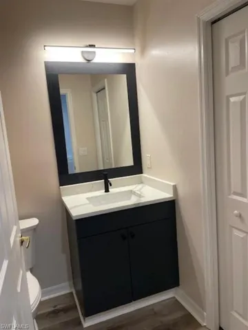 Half bathroom with new LED light.