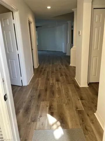 Hallway from front door to living area.