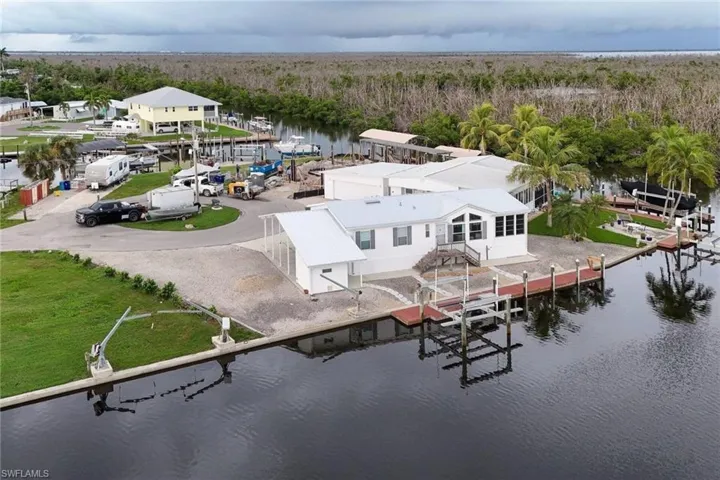 Aerial view of a large body of water