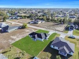Aerial perspective of suburban area