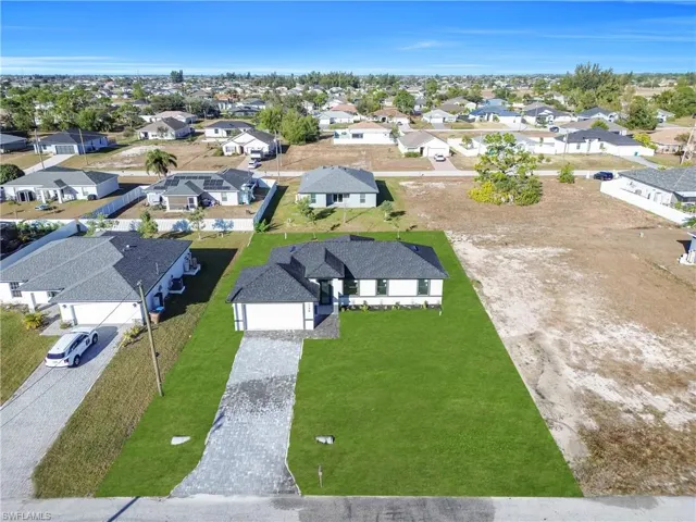 Aerial view of residential area