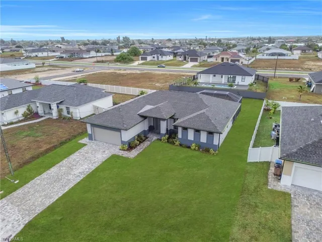 Aerial view of residential area