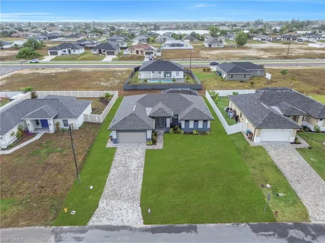 Aerial view of residential area