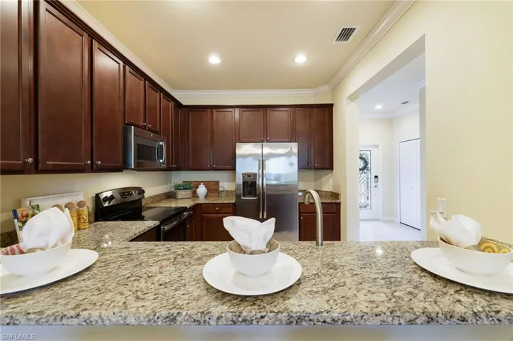 View from breakfast bar to front of unit