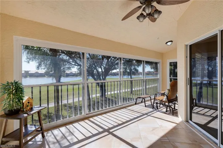 Screened balcony/lanai with additional poly glass for additional protection from rain and the occasional coldsnap!