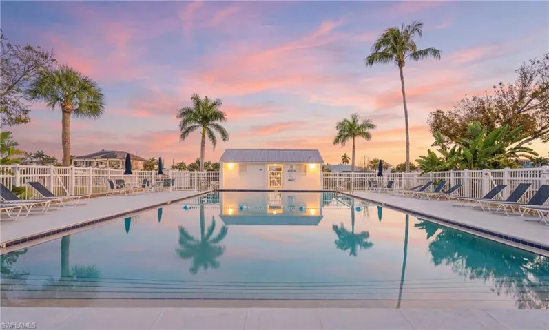 pool and restroom by the dock