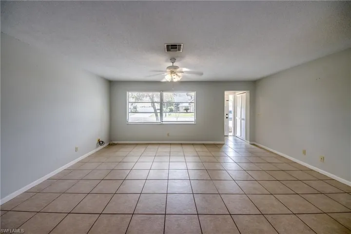 shows the spacious living area