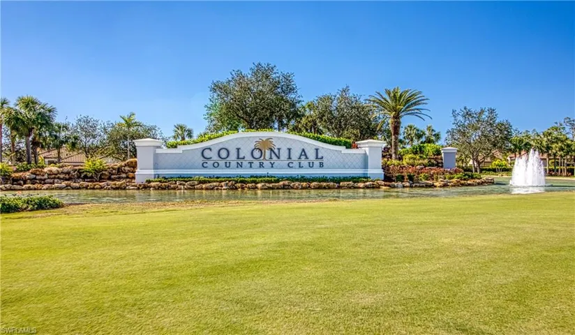 Community sign with a yard