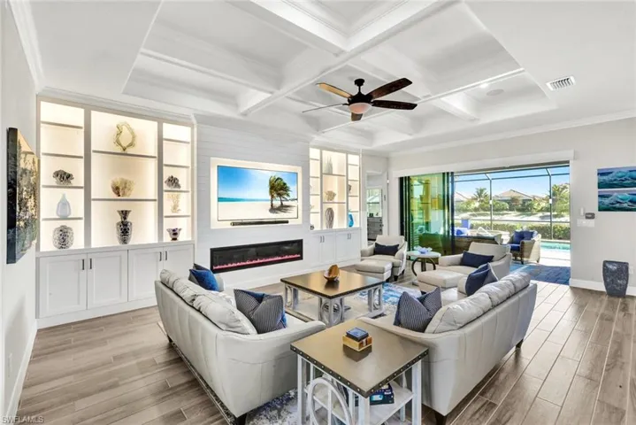 Great Room with Custom Built-in's and Custom Ceiling Millwork
