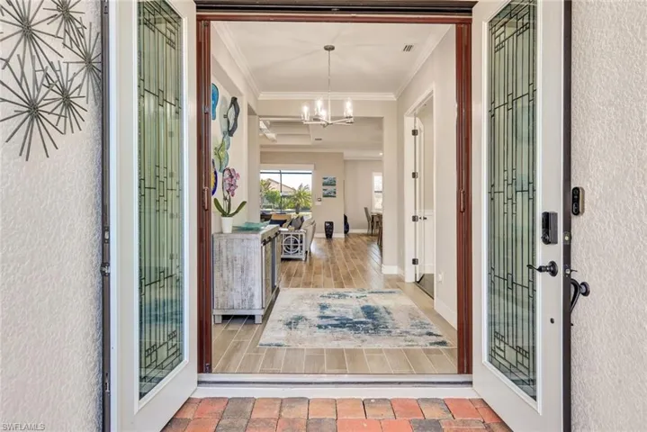 Front Entryway with Custom Glass French Doors