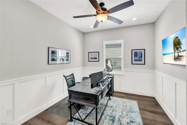 Office with Custom Wainscoting Millwork