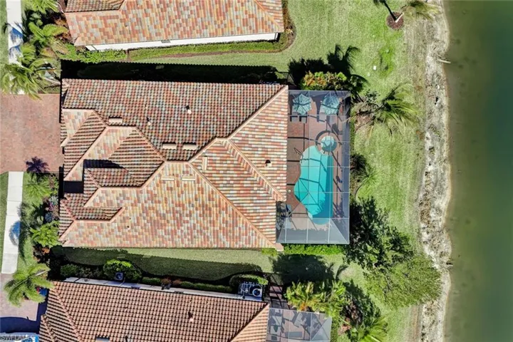 Aerial view of a pool area