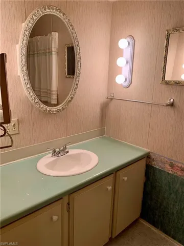 Bathroom featuring vanity