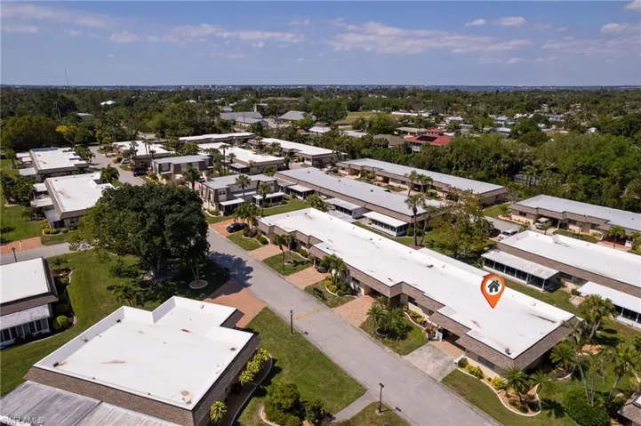 Aerial view of residential area