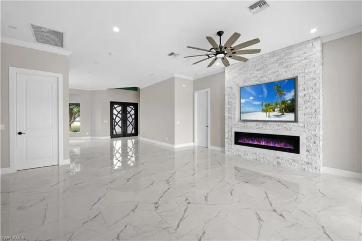 View from kitchen to the front entry