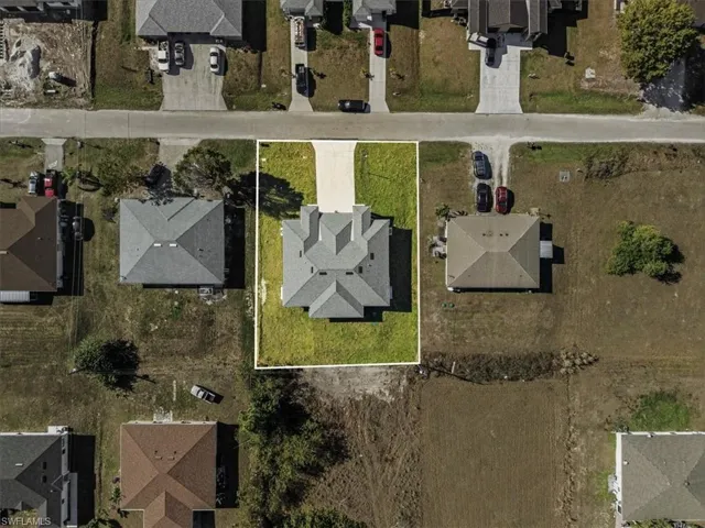 Aerial view of residential area