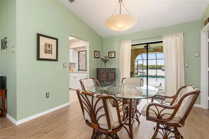 Dining Room has a view of the pool
