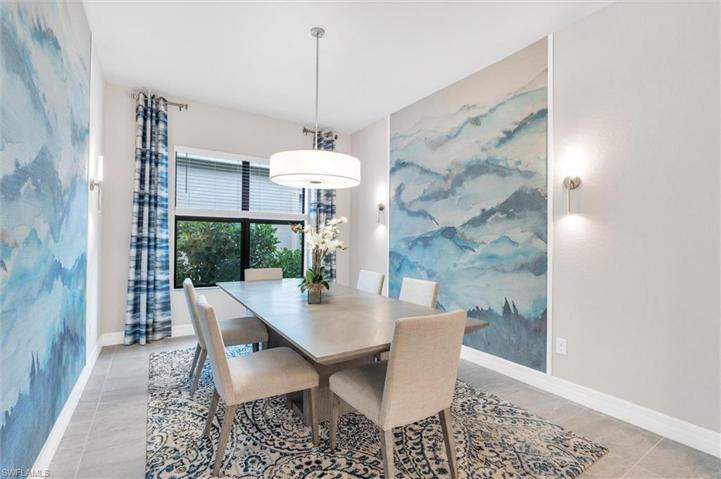 Upgraded lighting , wall sconces and custom murals and drapery